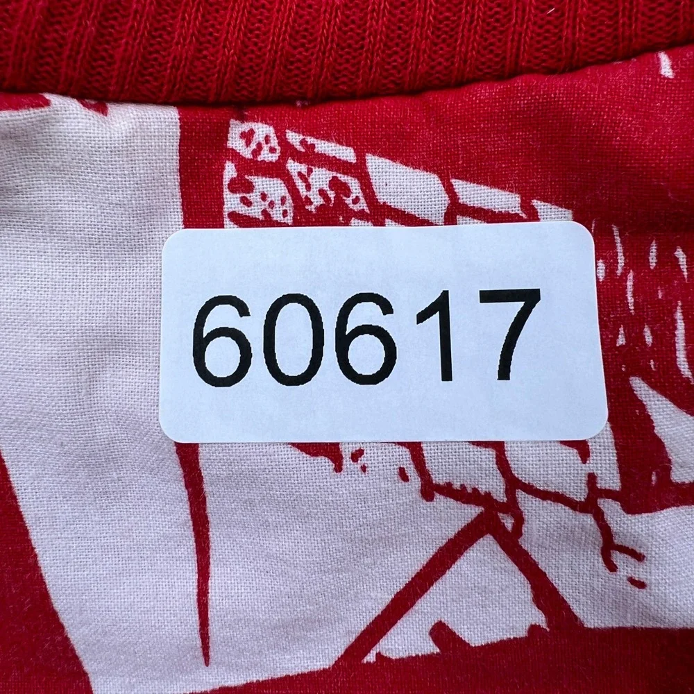 Vtg Crewneck Sweater XL‎ Box 1 Red White Abstract Graphic AOP 90s Streetwear Art